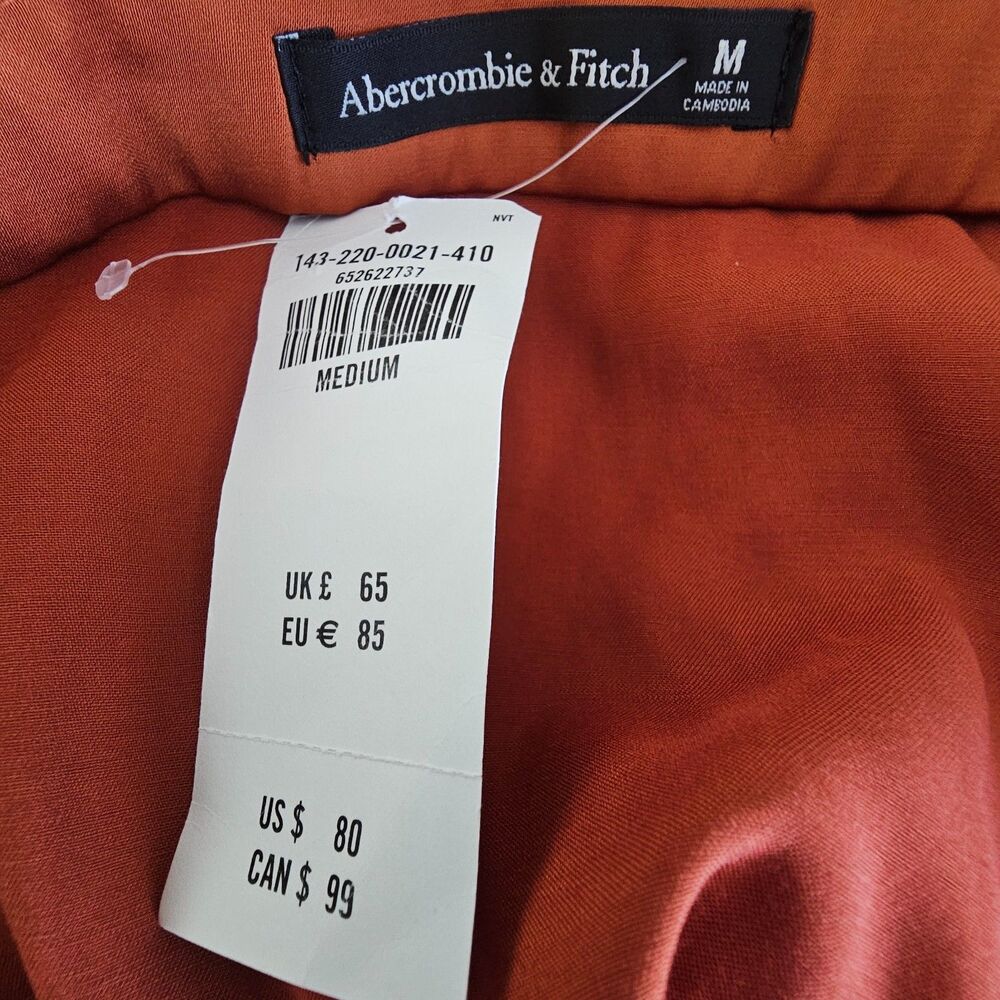 Abercrombie & Fitch Satin Midaxi Skirt Rust Brown Paprika Size M - Picture 3 of 9